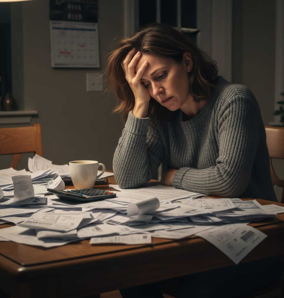 a exaustão de uma mãe solo